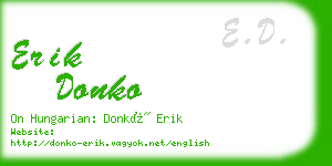 erik donko business card